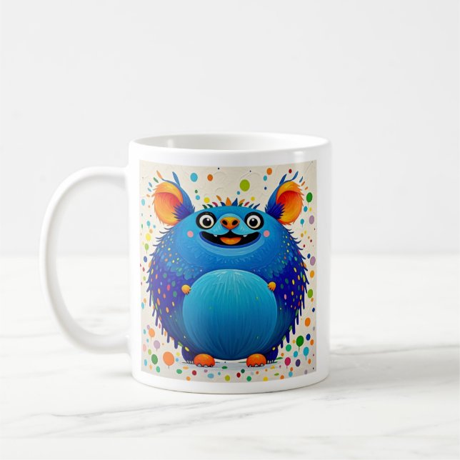 Expressive abstract animal art design colourful coffee mug (Left)