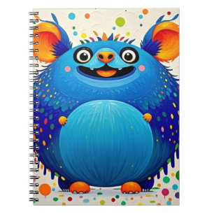 Expressive abstract animal art design colourful notebook