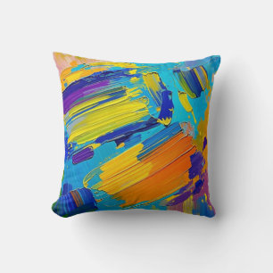 Expressive abstract art design throw pillow