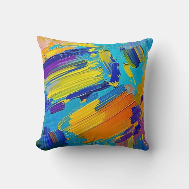 Expressive abstract art design  throw pillow (Front)