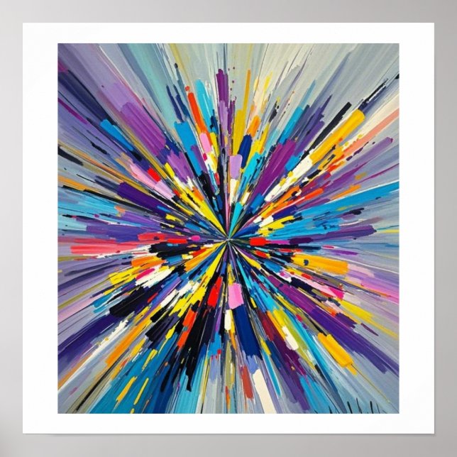 Expressive abstract art design wall decor poster (Front)