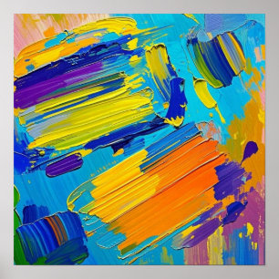 Expressive abstract art design wall decor poster