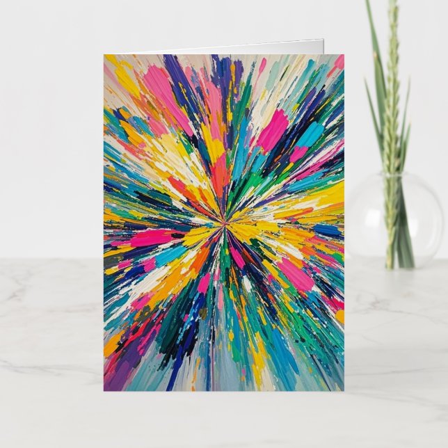Expressive abstract colourful  foil greeting card (Front)