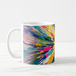 Expressive abstract colourful wall art poster deco coffee mug