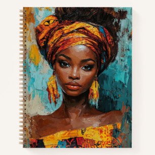 Expressive African-Inspired Portrait Notebook