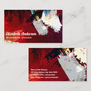 Expressive Artistic Paint Strokes Business Card