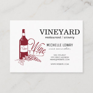 Expressive Brushed Texture Vino Wine Business Card