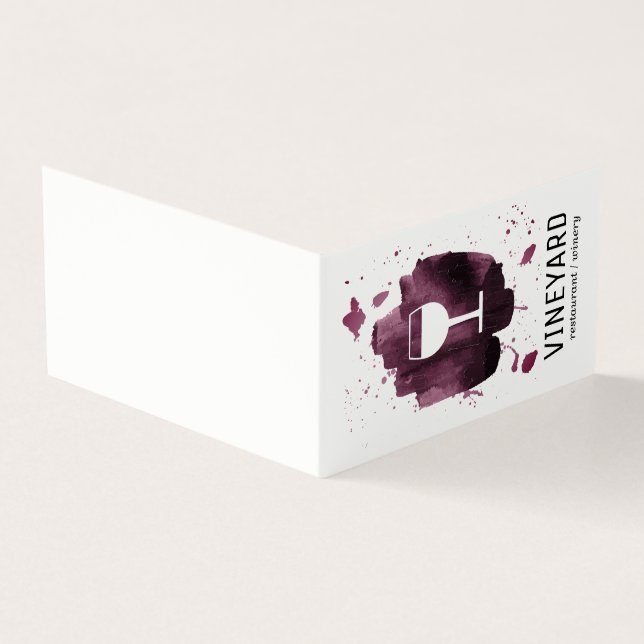 Expressive Brushed Texture / Wine Glass Business Card (Outside)