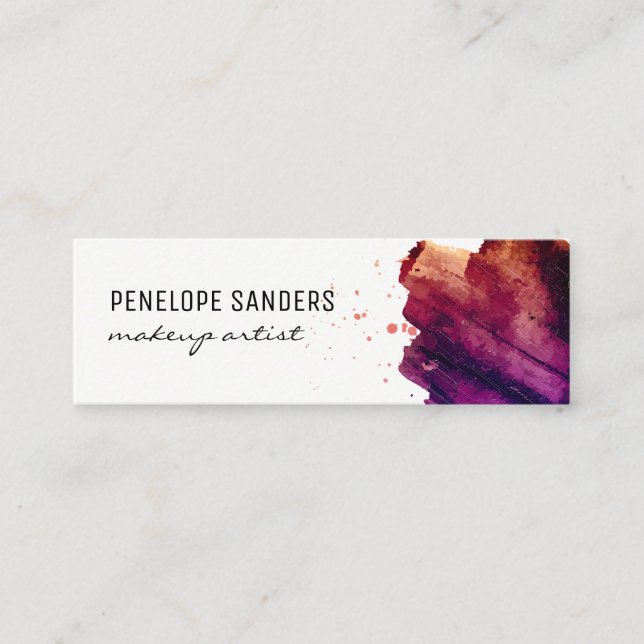 Expressive Colour Brushed Mini Business Card (Front)