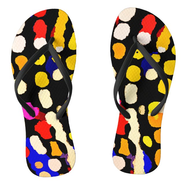 Expressive Colour Play Pattern Flip Flops (Footbed)