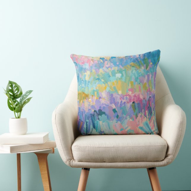 Expressive Colourful Foliage Throw Pillow (Chair)
