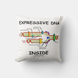 Expressive DNA Inside Molecular Biology Humour Throw Pillow