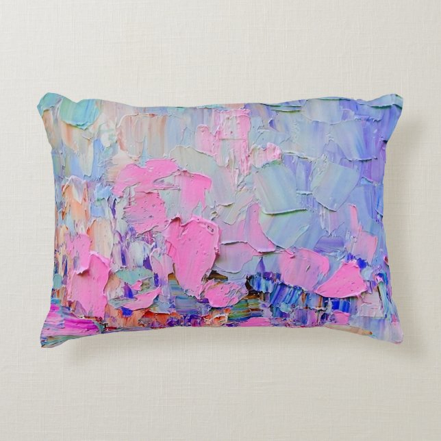 Expressive embossed paint on canvas, created using accent pillow (Front)