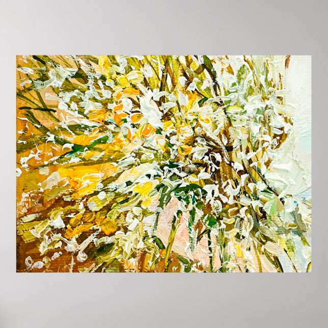 Expressive embossed paint on canvas, created using poster (Front)