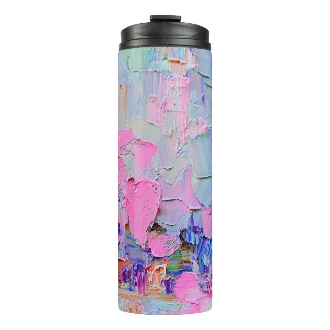 Expressive embossed paint on canvas, created using thermal tumbler (Front)