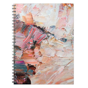 Expressive embossed pasty oil paints and reliefs. notebook