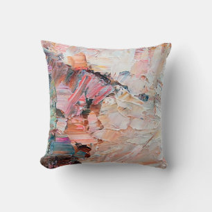 Expressive embossed pasty oil paints and reliefs.  throw pillow