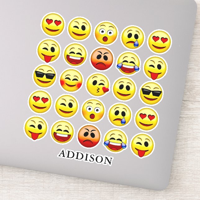 Expressive Emoji Face Collection Custom Name 8" (Detail)