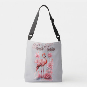 Expressive Flamingo Watercolor Elegance Crossbody Bag