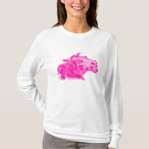 Expressive Mad Horse Head Graphic Art T-Shirt