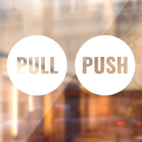 Expressive Modern White PUSH Business Store Door