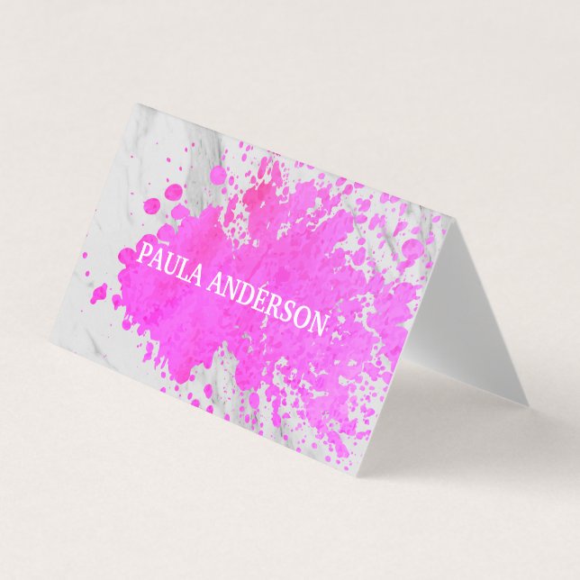 Expressive Paint Marble Texture Business Card (Front)