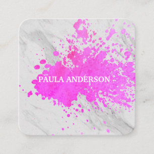 Expressive Paint Marble Texture Square Business Card