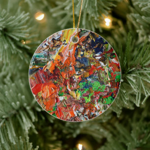 Expressive Paint Stroke from Artist Palette Ceramic Ornament