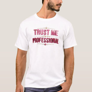 Expressive Pink TRUST ME PRO Artistic Motif T-Shirt