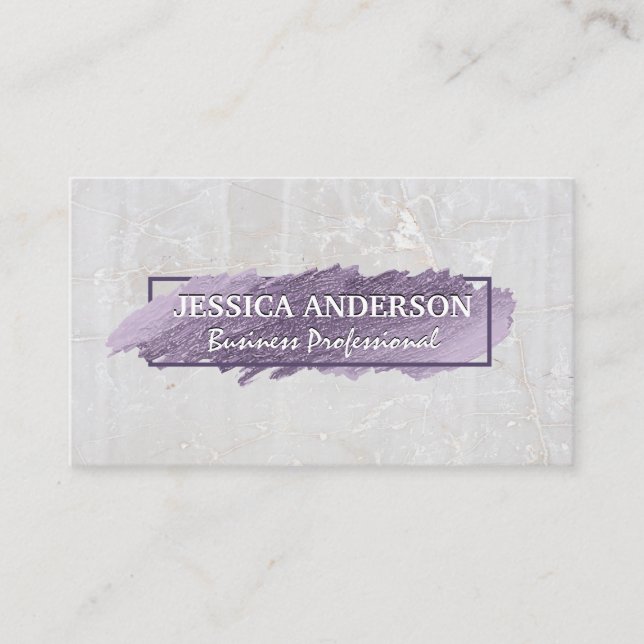 Expressive Scribble | White Stone Business Card (Front)