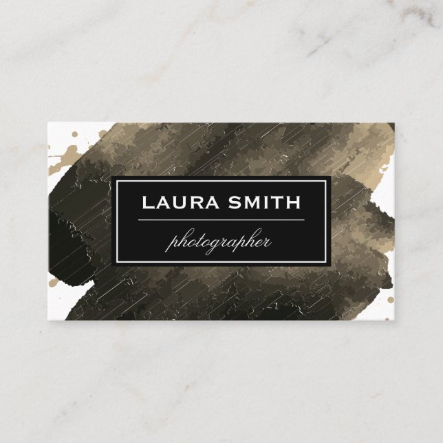Expressive Sepia Business Card (Front)