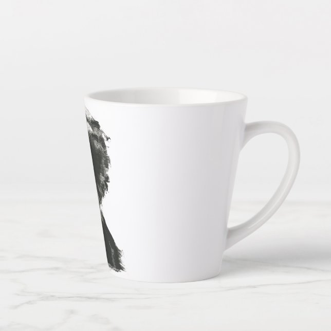 Expressive Silhouette Design Ceramic Latte Latte Mug (Right)