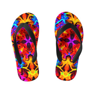 Expressive Vibrant Colors Artistry Kid's Flip Flops
