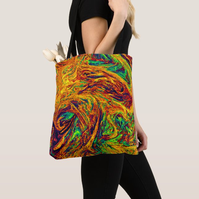 Expressive Vibrant Colour Pattern Tote Bag (Close Up)