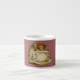 Expresso Chat Tasse à Thé Mignon Vintage Victorien Animal C