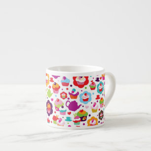 Expresso Gâteau de tasse et pot mignons de thé