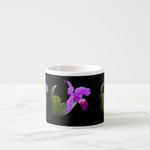 Expresso Orchidée sur la tasse personnalisable noire de