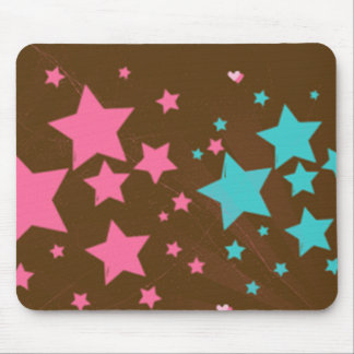 Expresso Pink and Blue Stars - mousepad