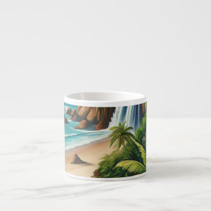 Expresso Plage tropicale Océan Palmiers espresso tasse