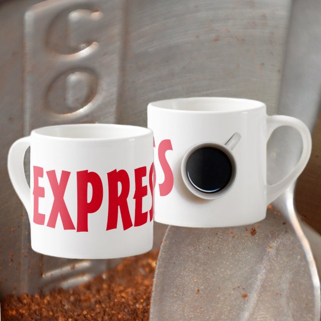 EXPRESSO Red text Minimalistic Espresso Cup (Creator Uploaded)