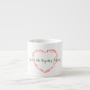 Expresso Tasse avec design de cœur rouge aquarelle et texte