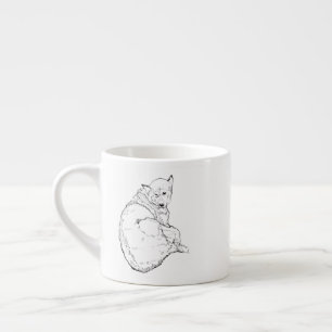 Expresso Tasse Chien Maman Husky, Tasse à Café Minimaliste 