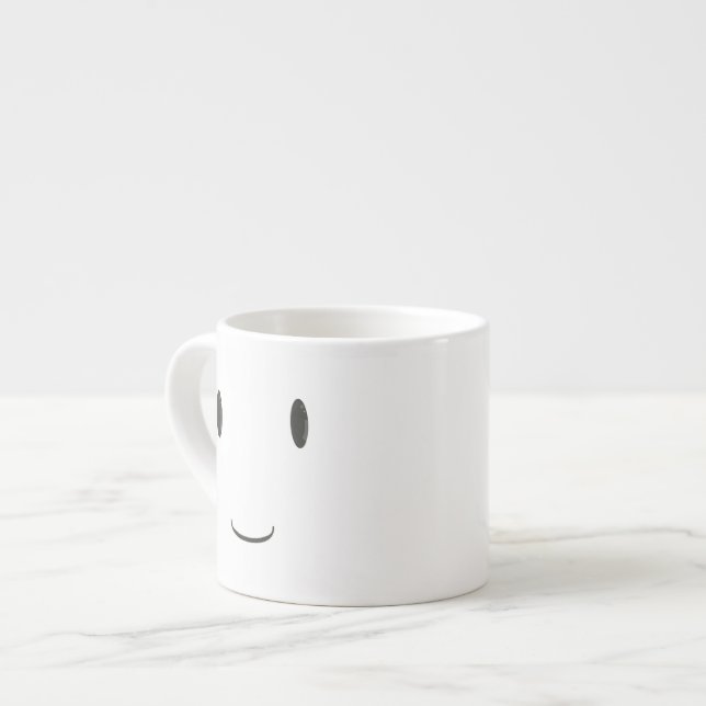 Expresso Tasse double-faite face de sourire heureuse (Devant gauche)