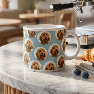 Expresso Tasse Visage de Chien Personnalisée Bleu Poussiére