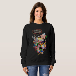 Exprimez-vous Rétro Dessin Animé Mashup Sweatshirt