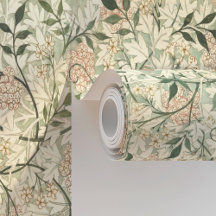 Exquis papier peint à motif jasmin & aubépine de W