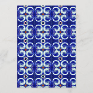 Exquise carte d'invitation Motif bleu Swirl