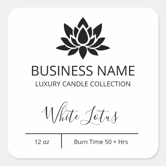 Exquise Lotus White Candle Étiquettes (Devant)