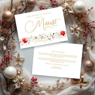 Exquisite and Graceful Christmas Floral Border Holiday Card
