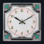 Exquisite Art Deco Clock Vivid Colours Version<br><div class="desc">Art Deco design with clear,  readable numbers.</div>
